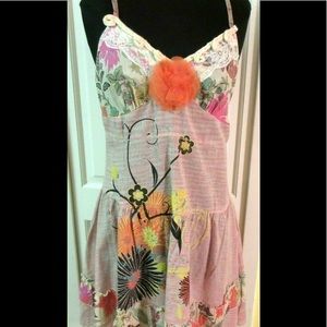 Floral Multicolor Dress with Lace Accents